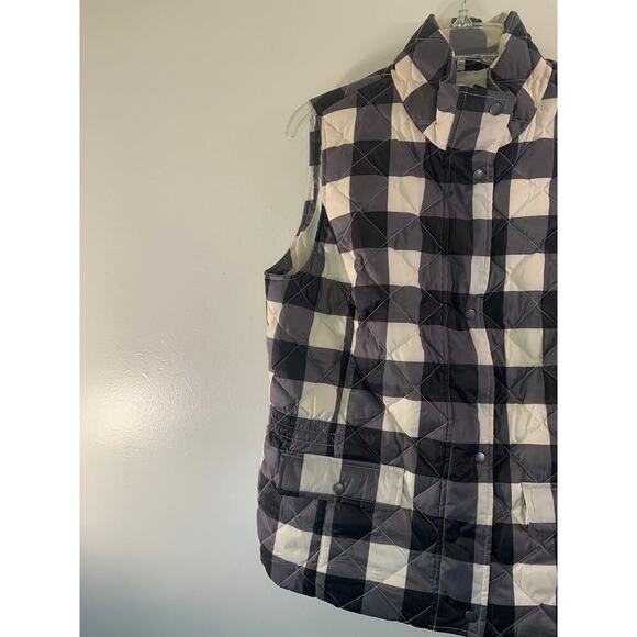 TALBOTS Women’s Plaid Down Quilted Puffer Vest / Size: Medium - Picture 6 of 12